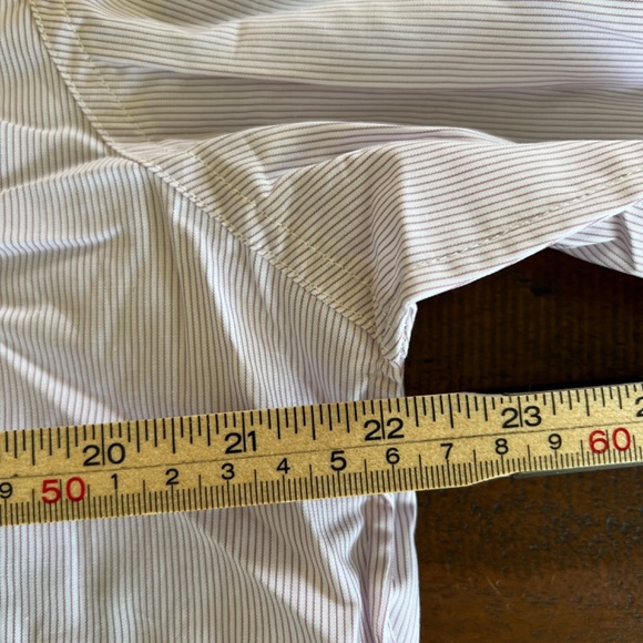 New STEVEN ALAN Reverse Seam Cacao Stripe Long Sleeve Button Up Shirt XL - Picture 7 of 9